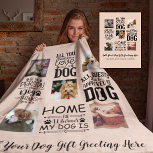 BEST PRICES! DOG Owner Quotes PHOTO COLLAGE Gift Fleece Blanket
