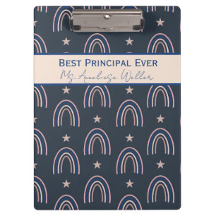 Best Principal Ever Personalized Boho Rainbow Clipboard