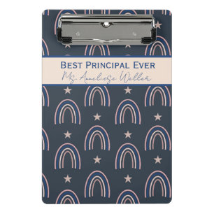 Best Principal Ever Personalized Boho Rainbow Mini Clipboard