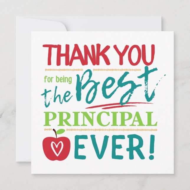 Best Principal Ever, Thank You Principal Gift Card (Front)
