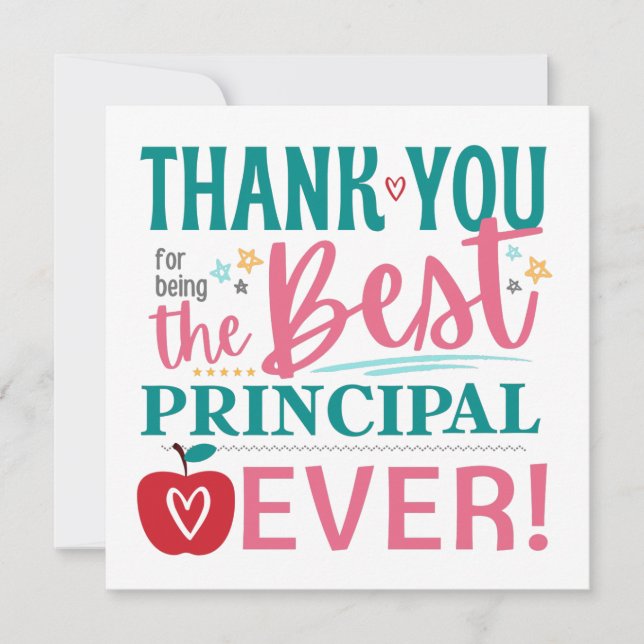 Best Principal Ever, Thank You Principal Gift Card (Front)