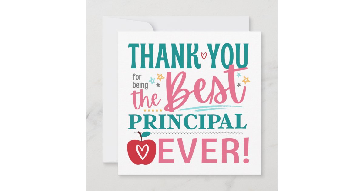 Best Principal Ever, Thank You Principal Gift Card Zazzle