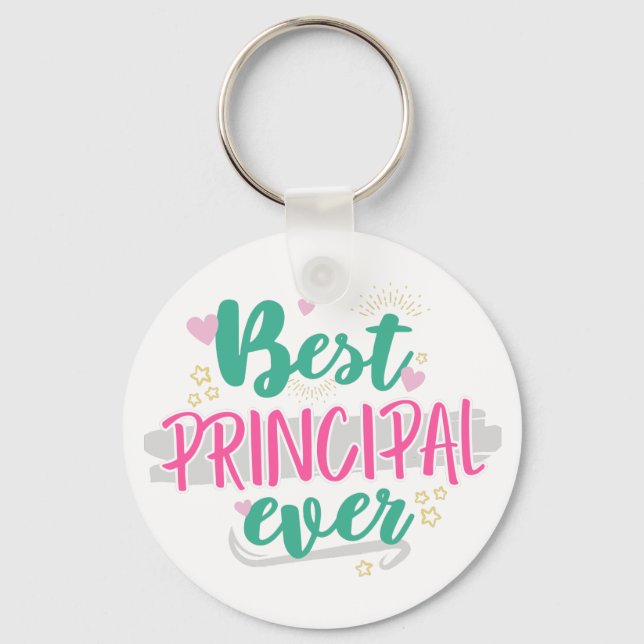 Best Principal Ever, Thank You Principal Gift Key Ring (Front)