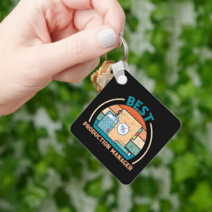 Best Production Manager - Retro Style Keychain