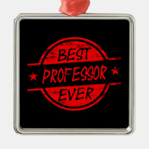 Best Professor Ever Red Metal Tree Decoration