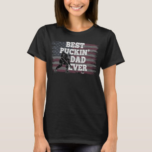 Best Puckin' Dad Ever Shirt American Flag Hockey G
