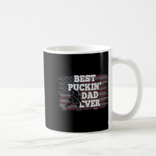 Best Puckin Dad Ever Shirt American Flag Hockey Gi Coffee Mug