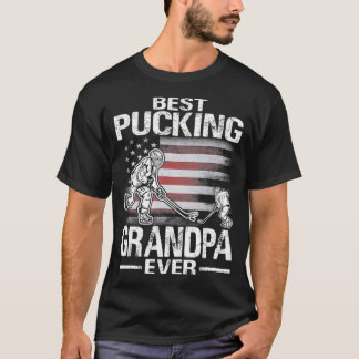 Best Pucking Grandpa Ever Hockey Fathers Day T-Shirt