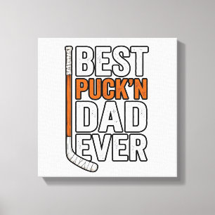 Best Puck'n Dad Ever Hockey Father Vector Design_1 Canvas Print
