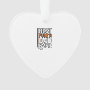 Best Puck'n Dad Ever Hockey Father Vector Design_1 Ornament