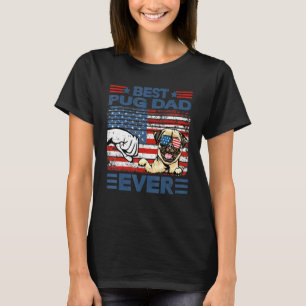 Best Pug Dad Ever American Flag Fathers Day T-Shirt