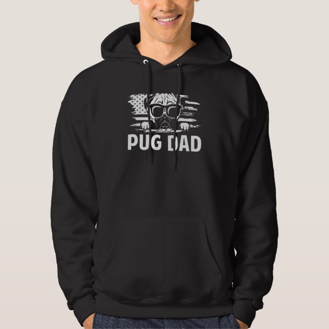 Best Pug Dad Ever For Pug Dog Pet  Men Daddy Hoodie (Front)