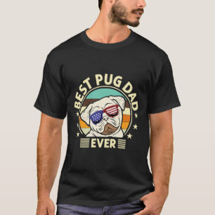 Best Pug Dad Ever Loves Doggies Retro Vintage Cute T-Shirt