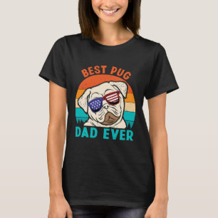 Best Pug Dad Ever Loves Doggies Retro Vintage Cute T-Shirt