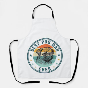 Best Pug Dad Ever Vintage Engraving Dog Shirt Desi Apron