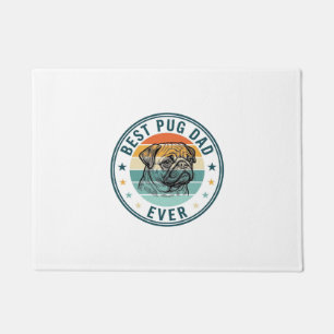 Best Pug Dad Ever Vintage Engraving Dog Shirt Desi Doormat