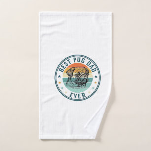 Best Pug Dad Ever Vintage Engraving Dog Shirt Desi Hand Towel