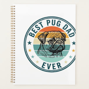 Best Pug Dad Ever Vintage Engraving Dog Shirt Desi Planner