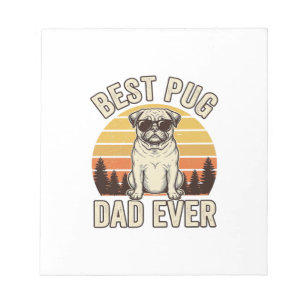 Best Pug Dad Ever Vintage Pug T-Shirt Design_1 Notepad