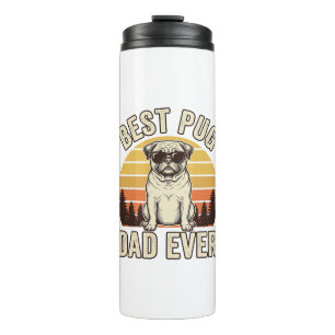 Best Pug Dad Ever Vintage Pug T-Shirt Design_1 Thermal Tumbler