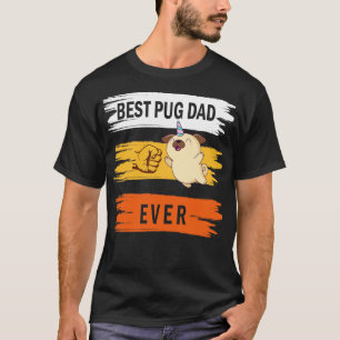 Best Pug Dog Dad Ever Happy Father Parent Summer V T-Shirt