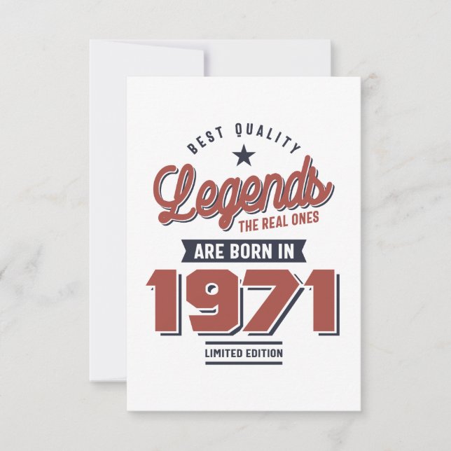 Best Quality Legends The Real Ones Are Born In 197 RSVP Card (Front)