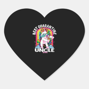 Best Quarantine Uncle Unicorn Flossing Quarantine Heart Sticker