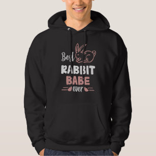 Best Rabbit Babe Ever Cute Bunny Family Couple Mat Hoodie