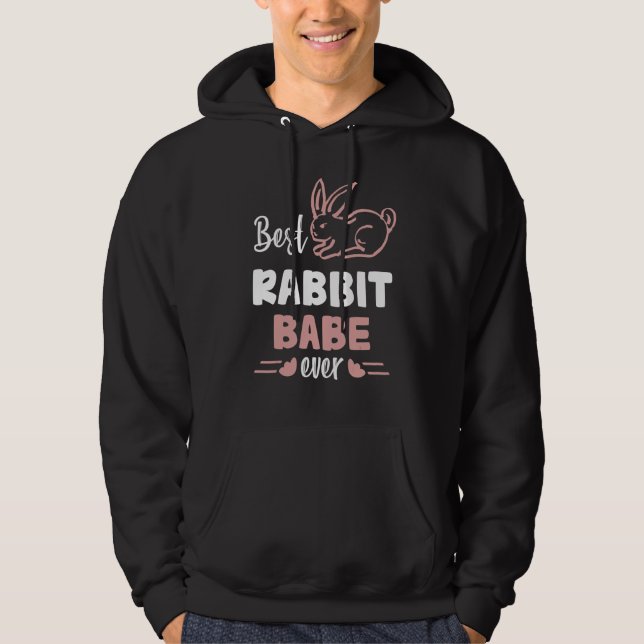 Best Rabbit Babe Ever Cute Bunny Family Couple Mat Hoodie (Front)