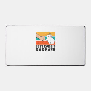 Best Rabbit Dad Ever Funny Rabbit Father Rabbit Bu Desk Mat