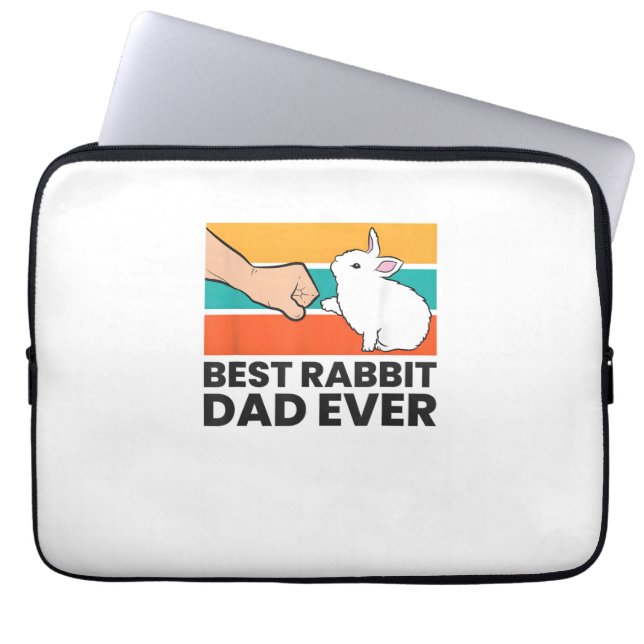 Best Rabbit Dad Ever Funny Rabbit Father Rabbit Bu Laptop Sleeve (Front)