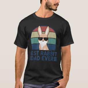 Best Rabbit Dad Ever Retro Vintage Funny Bunny Dad T-Shirt