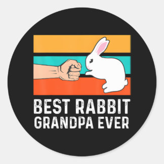 Best Rabbit Grandpa Ever Fist Bump Cute Bunny Classic Round Sticker