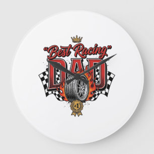 Best Racing Dad Vintage Tire Father’s Day Large Clock