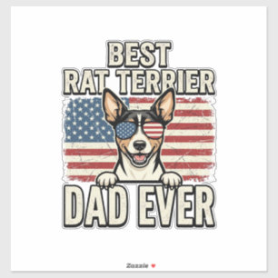 Best Rat Terrier Dad Ever Patriotic Dog Shirt Desi