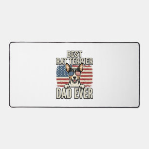 Best Rat Terrier Dad Ever Patriotic Dog Shirt Desi Desk Mat