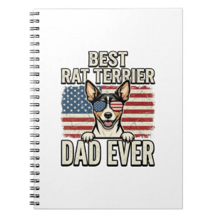 Best Rat Terrier Dad Ever Patriotic Dog Shirt Desi Notebook