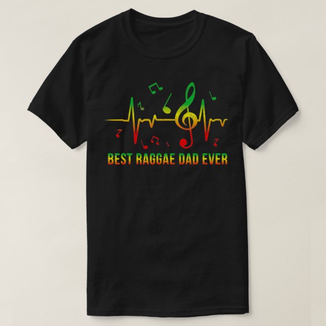 Best Reggae Dad Gift Cool Rasta Jamaica Music Symb T-Shirt (Design Front)