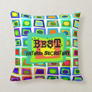 Best Retired Secretary PIllow Artsy Squares Design