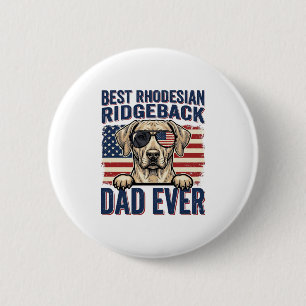 Best Rhodesian Ridgeback Dad Ever Vintage Dog Shir 6 Cm Round Badge
