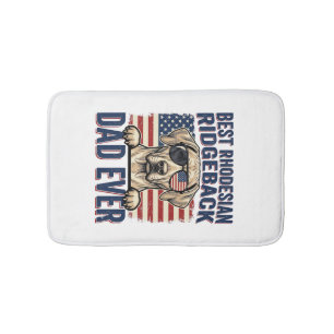 Best Rhodesian Ridgeback Dad Ever Vintage Dog Shir Bath Mat