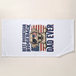 Best Rhodesian Ridgeback Dad Ever Vintage Dog Shir Beach Towel