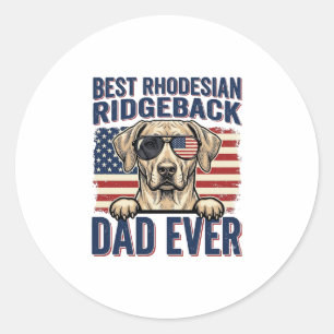 Best Rhodesian Ridgeback Dad Ever Vintage Dog Shir Classic Round Sticker