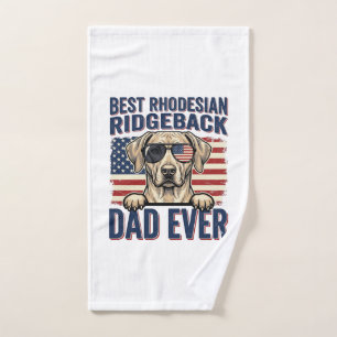 Best Rhodesian Ridgeback Dad Ever Vintage Dog Shir Hand Towel