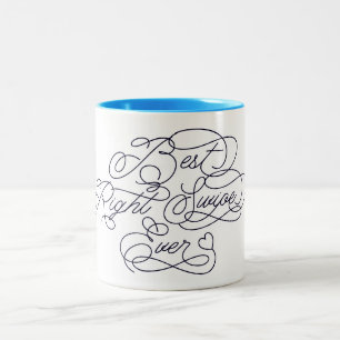 Best Right Swipe Ever Funny Boyfriend Love Quote Two-Tone Coffee Mug