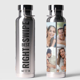 Best Right Swipe Photo Collage Valentines Day Gift Water Bottle