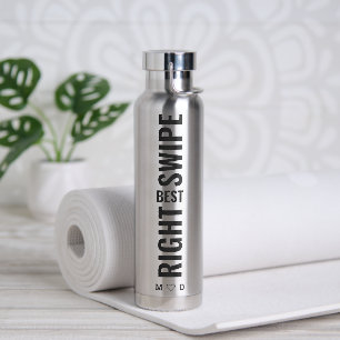 Best Right Swipe   Valentines Day Gift Chrome Water Bottle