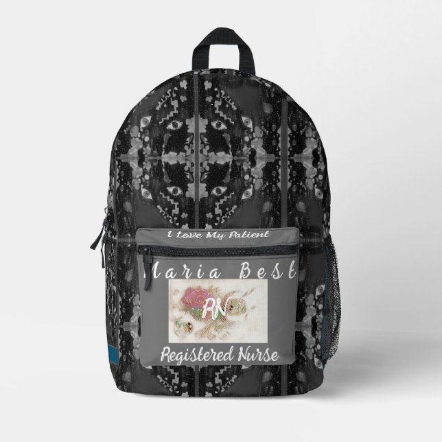 Best RN Registered Nurses First Aid Abstract  Printed Backpack (Front)