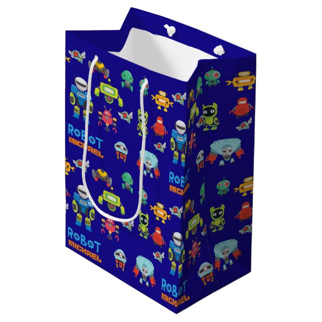 BEST ROBOT Gift Goody Bag Ever -Blue Funny Cartoon (Front Angled)