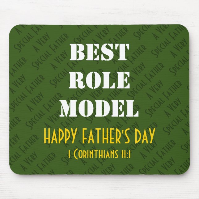 BEST ROLE MODEL Happy Father's Day Personalized Mouse Mat (Front)